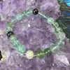 Bratara Fluorit sfere si Perla de cultura cu elemente argintii pe elastic, 8mm, imagine 2