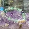 Bratara Fluorit sfere si Perle de cultura cu elemente argintii pe elastic, 8mm, imagine 4