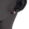 Cercei cu surub si montura ovala din argint 925, Cuart roz 5mm x 3mm, imagine 3