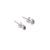 Cercei cu surub si montura ovala din argint 925, Cuart roz 5mm x 3mm