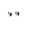 Cercei cu surub si montura ovala din argint 925, Lapis Lazuli 5mm x 3mm, imagine 2