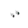 Cercei cu surub si montura ovala din argint 925, Onix verde 5mm x 3mm, imagine 2