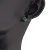 Cercei cu surub si montura ovala din argint 925, Onix verde 5mm x 3mm, imagine 3