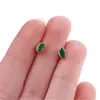 Cercei cu surub si montura ovala din argint 925, Onix verde 5mm x 3mm, imagine 4