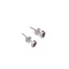 Cercei cu surub si montura ovala din argint 925, Rubin 5mm x 3mm
