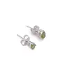 Cercei cu surub si montura picatura din argint 925, Peridot 6mm x 4mm