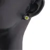 Cercei cu surub si montura rotunda din argint 925, Peridot 6mm, imagine 3