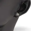 Cercei cu surub si montura rotunda gravata din argint 925, Labradorit - 5mm, imagine 3