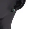 Cercei cu surub si montura rotunda gravata din argint 925, Onix verde - 5mm, imagine 3