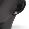 Cercei cu surub si montura rotunda gravata din argint 925, Piatra lunii - 5mm, imagine 3