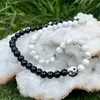 Colier Howlit, Onix sfere si Sidef banut Yin Yang, 8mm, imagine 4