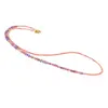 Colier Coral roz sfere si discuri fatetate 2-3mm cu Turmalina roz si Ametist 3mm, imagine 2