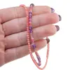 Colier Coral roz sfere si discuri fatetate 2-3mm cu Turmalina roz si Ametist 3mm, imagine 5