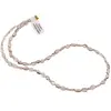 Colier Cuart fumuriu oval neregulat 5-8mm si Labradorit sfere 3mm