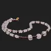Colier Cuart roz patratele 4mm si cuburi fatetate 7-8mm cu Granat sfere 3mm, imagine 2