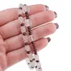 Colier Cuart roz patratele 4mm si cuburi fatetate 7-8mm cu Granat sfere 3mm, imagine 5