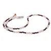 Colier Cuart roz sfere fatetate si Granat sfere, 3-4mm, imagine 2