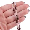 Colier Cuart roz sfere fatetate si Granat sfere, 3-4mm, imagine 5