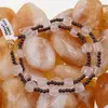 Colier Granat sfere 3mm si Cuart roz cub fatetat 7mm, imagine 4