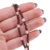 Colier Granat sfere si Cuart roz sfere fatetate, 3-4mm, imagine 5