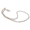Colier Labradorit sfere 3mm si Cuart fumuriu oval neregulat 5-7mm, imagine 2