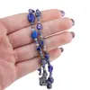 Colier Lapis Lazuli neuniform si sfere, 3-10mm, imagine 5