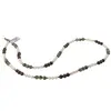 Colier Obsidian fulg de nea maroniu, Coral si Agat de copac sfere 3-4mm, imagine 2