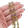 Colier Peridot discuri fatetate 4mm si Ametist discuri fatetate 6mm, imagine 5