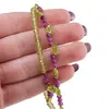 Colier Peridot discuri fatetate si briolete cu Rubin sfere fatetate, 4-6mm, imagine 5