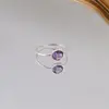 Inel din argint 925, model subtire cu cristal natural rotund - Ametist masura 56, imagine 5