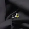 Inel din argint 925, model subtire cu cristal natural rotund - Peridot masura 54, imagine 4