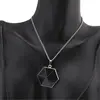 Pandantiv hexagonal onix negru 30mm, imagine 2