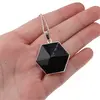Pandantiv hexagonal onix negru 30mm, imagine 3
