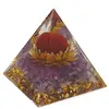 Piramida orgon Ametist cu lotus si sfera, 5cm, imagine 2