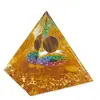 Piramida orgon Citrin cu 7 chakre si sfera Ochi de tigru, 5cm, imagine 2