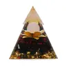 Piramida orgon neagra cu floare si sfera de Cuart roz, 5cm, imagine 3