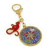 Amuleta Feng Shui din metal Crucea celor patru elemente cu maimuta 2025, imagine 2