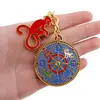 Amuleta Feng Shui din metal Crucea celor patru elemente cu maimuta 2025, imagine 3