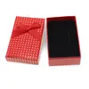 Cutie pentru cadou dreptunghiulara rosie cu buline aurii, 8x5cm, imagine 2