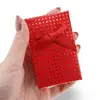 Cutie pentru cadou dreptunghiulara rosie cu buline aurii, 8x5cm, imagine 3