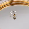 Inel din argint 925, model despicat cu cristal natural - Citrin masura 54, imagine 5