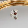 Inel din argint 925, model rasucit cu cristal natural - Granat masura 52, imagine 5
