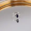 Inel din argint 925, model subtire cu cristal natural marchiza - Safir masura 56, imagine 5