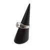Inel din argint 925 reglabil, model deschis cu Piatra lunii si Safir, imagine 3