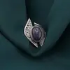 Inel din argint 925 reglabil, model texturat asimetric cu cristal natural - Lapis lazuli, imagine 4