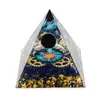 Piramida orgon albastra cu Floarea Vietii si sfera Obsidian, 5cm, imagine 3