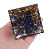 Piramida orgon albastra cu Floarea Vietii si sfera Obsidian, 5cm, imagine 4