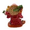 Statueta Feng Shui Buddha vesel pe sacul prosperitatii cu pepita, 9cm, imagine 5