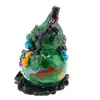 Statueta Feng Shui Wu Lou verde din rasina cu mantra, 10cm, imagine 2