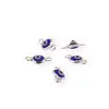 Accesoriu Ochi protector albastru cu montura de argint 925 si doua anouri - 9,5mm, imagine 2